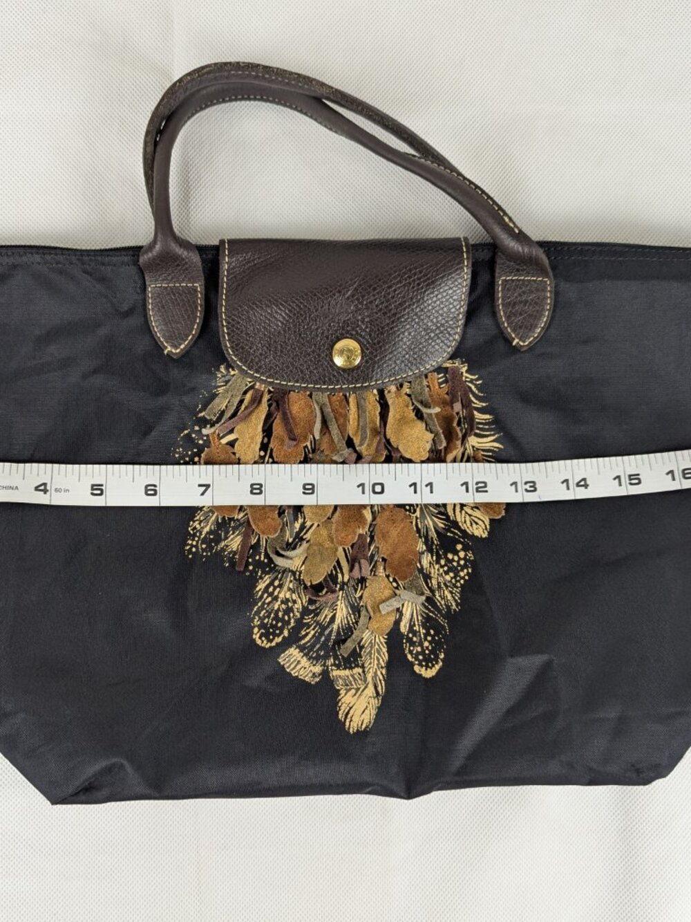Longchamp "Apache" Bag Model Depose Limited Edition Black Nylon Made in France. - Picture 13 of 15
